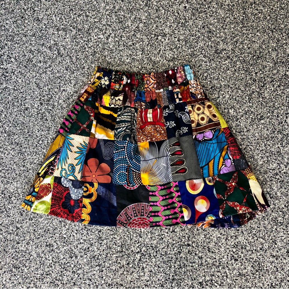 Reversible Patchwork Multicolor Skirt (one size)